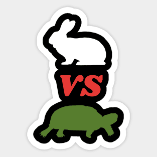 Rabbit VS Turtle Design Sticker